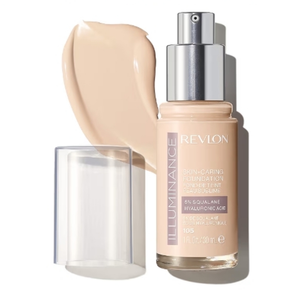 Revlon Skin-Caring Liquid Foundation Hydrating Medium Coverage, 105 Cream Ivory